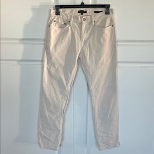 Banana Republic Traveler men’s Cream Straight-Leg Jeans - brushed twill.